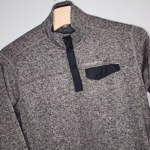 Eddie Bauer MR Convector 2.0 Mens Size‎ XL Fleece Snap Mock Neck Pullover Gray